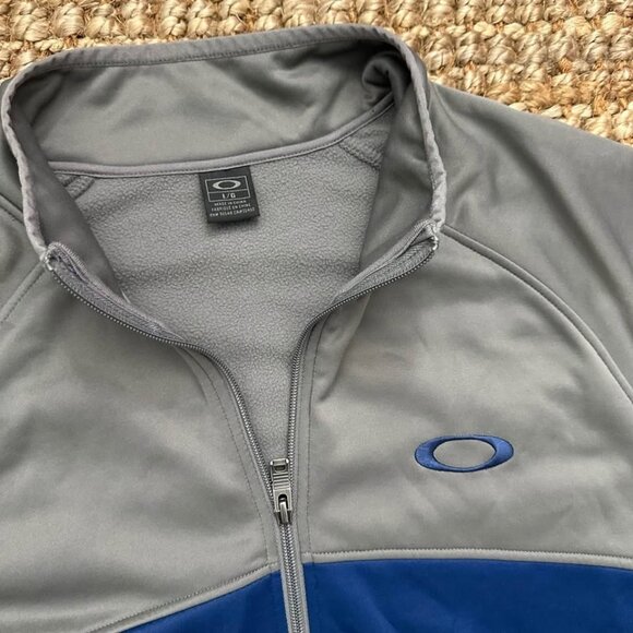 Oakley Full Zip Men’s Track Jacket Blue Gray (Large) - Picture 2 of 5